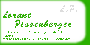 lorant pissenberger business card